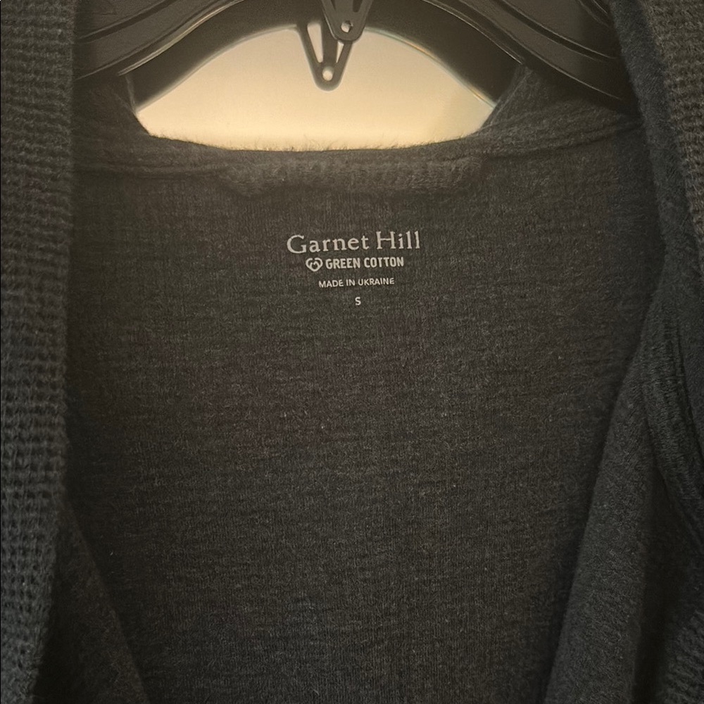 Gray waffle Hooded Robe from Garnett Hill - Picture 2 of 3
